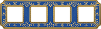 FD01354AZEN Fede Siena Smalto Italiano Рамка 4-ная, Blue Sapphire