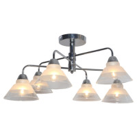 LUSSOLE ARLINGTON Люстра потолочная, цвет основания - хром, плафон - стекло (цвет - прозрачный), 6x40W E27, LSP-8186