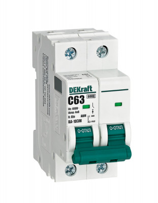 DEKraft Авт. выкл. без теплозащиты 2P 63А х-ка C 6кА ВА-103M