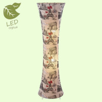 LUSSOLE COTTONWOOD Торшер, цвет основания - белый, плафон - ткань (цвет - бежевый), 2x10W E27, GRLSP-0504