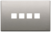 Vimar Накладка плоская, 4 модуля на 4 кнопки, Flat, никель матовый, 22684.4.11