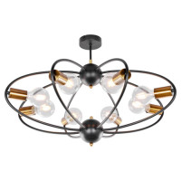 LUSSOLE GARLAND Люстра потолочная, цвет основания - черный, 8x60W E27, LSP-8375