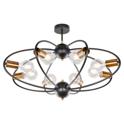 LUSSOLE GARLAND Люстра потолочная, цвет основания - черный, 8x60W E27, LSP-8375