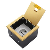 Люк напольный на 1 модуль (горизонт.), металлический, h=100мм, с рамкой, крышка без углубления, TIMIUX, золото, EU1GH100R GD Люк напольный на 1 модуль (горизонт.), металлический, h=100мм, с рамкой, крышка без углубления, TIMIUX, золото, EU1GH100R GD