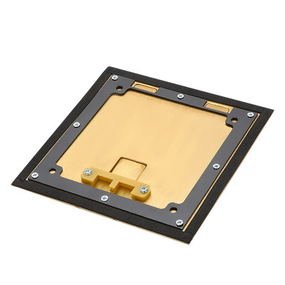 Люк напольный на 1 модуль (горизонт.), металлический, h=100мм, с рамкой, крышка без углубления, TIMIUX, золото, EU1GH100R GD