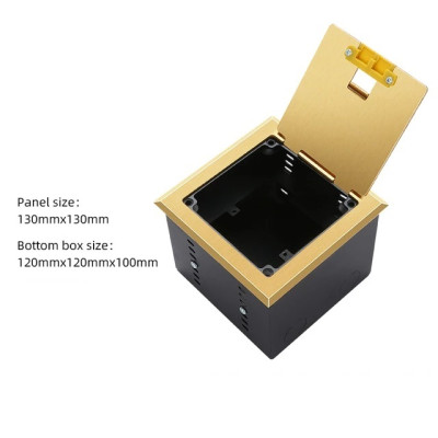 Люк напольный на 1 модуль (горизонт.), металлический, h=100мм, с рамкой, крышка без углубления, TIMIUX, золото, EU1GH100R GD