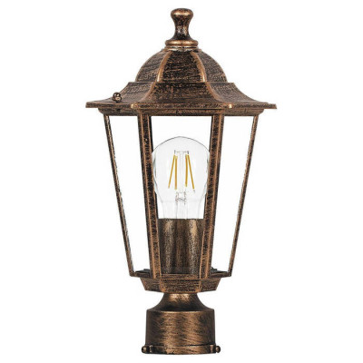 Светильник садово-парковый, 100W 230V E27 черное золото, 6203/PL6203 (на столб), Feron 11139