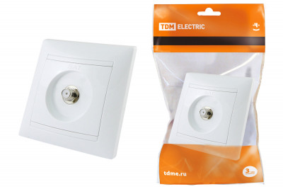 Розетка SAT (F-разъем) 0-2400МГц белая "Лама" TDM Electric, SQ1815-0021