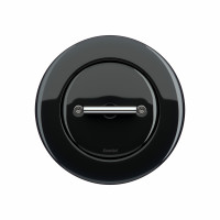 Fontini Выключатель 1-клавишный, цвет черный фарфор, ручка - хром, Fontini, серия Do, скрытый монтаж