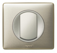 Legrand Выключатель 1-клавишный, вставка - титан,  металлик - Титан, серия Celiane