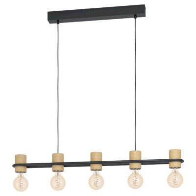 43541 Подвесной потолочный светильник (люстра) CHIEVELEY, 5Х40W, E27, L885, B85, H1100, сталь/дерево