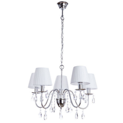 Arte Lamp MELISA, Люстра, цвет арматуры - ХРОМ, цвет плафона/декора - БЕЛЫЙ, 5х40W E14, A9123LM-5CC