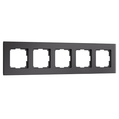 Werkel W0053108/ Рамка на 5 постов Senso (черный, стекло soft-touch), a069969