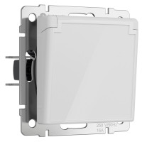 Werkel W1171241/ Розетка влагозащ. с зазем. с защит. крышкой и шторками (белый акрил), a064013