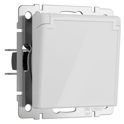 Werkel W1171241/ Розетка влагозащ. с зазем. с защит. крышкой и шторками (белый акрил), a064013