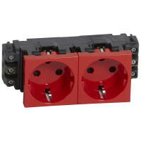 Legrand Розетка 2 х 2К+3 - Программа Mosaic - для монтажа на кабель-каналах - с винтовыми зажимами - с механической блокировкой, 077622