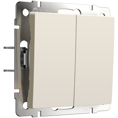 Werkel W1122462/ Выключатель двухклавишный с самовозвратом (айвори матовый), a062577