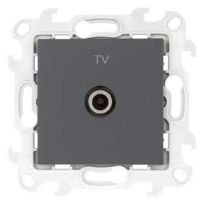 Simon ТВ розетка проходная, графит, 2410475-038
