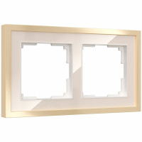 Werkel W0022851/ Рамка на 2 поста Baguette (айвори/латунь), a060235