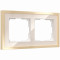 Werkel W0022851/ Рамка на 2 поста Baguette (айвори/латунь), a060235
