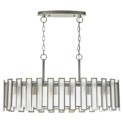 Lightstar 712164 (MD20103-6L) Люстра  AGAVE 6х40W E27 СЕРЕБРО С ПАТИНОЙ/ПРОЗРАЧНЫЙ (в комплекте)