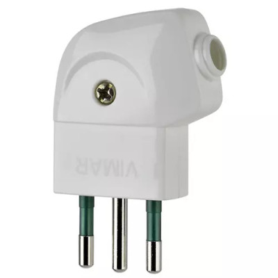 Vimar Вилка 2P+T 10A S11 90°, белая, 00211.B