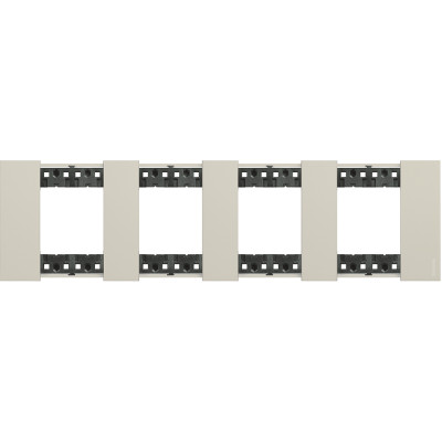 KA4802M4KM Bticino LIVING NOW. Декоративная рамка 4 поста (2+2+2+2 модуля).Цвет Песочный., KA4802M4KM