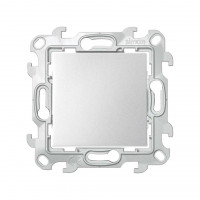 Simon Переключатель (проходной) 10AX 250В~ цвета алюминий S24 Harmonie, 2450201-033