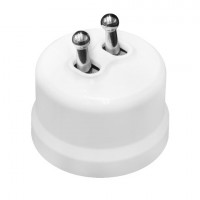 Bironi Выключатель 2-кл., пластик, цвет Белый, Серебро (тумблерный), B1-232-21-S