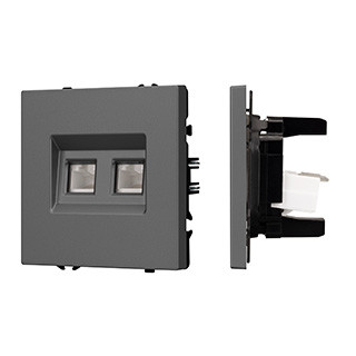 054315 - Механизм сдвоенной компьютерной розетки SCT-NOBE-MPC2-SFPL-GR (RJ-45, CAT6) (Arlight, -)