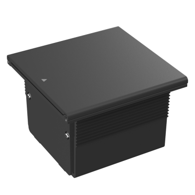 Donel Настольный встраиваемый розеточный блок, сдвижная крышка, 2 мод. (1 мод. 45х45), черный, DDSB2SCAB