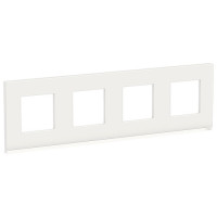 PURE рамка 4-постовая, горизонтальная, БЕЛОЕ СТЕКЛО/белый