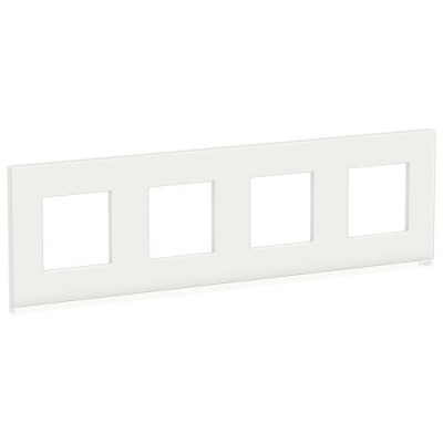 PURE рамка 4-постовая, горизонтальная, БЕЛОЕ СТЕКЛО/белый