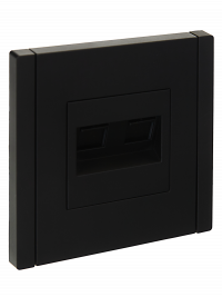 FORTE&PIANO Роз. комп. 2-ая RJ45 кат.5E FP133 чер. IEK, FP-K20-1-K02