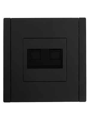 FORTE&PIANO Роз. комп. 2-ая RJ45 кат.5E FP133 чер. IEK, FP-K20-1-K02