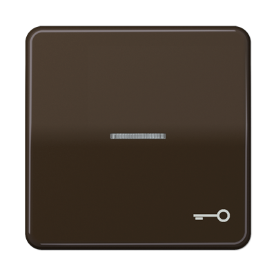 Клавиша с окошком и символом "ключ" для выключателей с подсветкой; коричневая, CD590KO5TBR