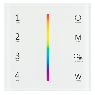 Панель Sens SMART-P45-RGBW White (230V, 4 зоны, 2.4G) (Arlight, IP20 Пластик, 5 лет), 028140
