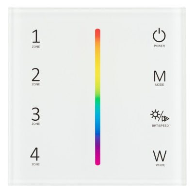 Панель Sens SMART-P45-RGBW White (230V, 4 зоны, 2.4G) (Arlight, IP20 Пластик, 5 лет), 028140