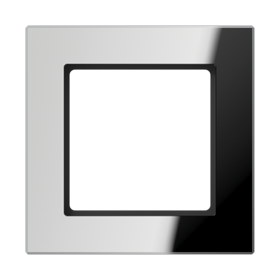 Рамка для вертикальной и горизонтальной установки, 1 пост; стекло; серебряный(зеркальный); A CREATION, AC581GLSI