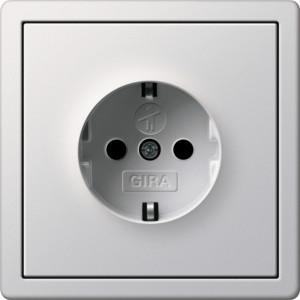 Gira Розетка 2к+з, глянцевый белый, серия F100