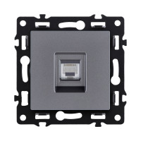 Розетка Ethernet RJ45 Cat.5, серый Kollinger Asthetik AS-017GY
