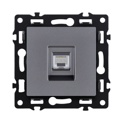 Розетка Ethernet RJ45 Cat.5, серый Kollinger Asthetik AS-017GY