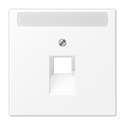 Плата (фиксация винтом) для одного модуля с полем для надписи; термопласт; белый матовый, LS969-1NAUAWWM