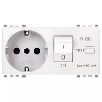 Vimar Розетка 2P+T 16A P30 взаимоблокируемая с автоматич.диф.выключателем C16, белая, 20286.B