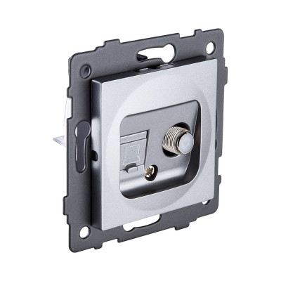 Розетка двойная спутниковая SAT + RJ45 Cat.5, серый Kollinger REA-014GY для Aspekt, Eleganz, Reflex