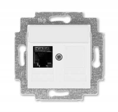 5014H-A61017 03W - Розетка информационная ABB Levit RJ45 категория 6 и заглушка белый - 2CHH296117A6003