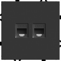 Feron Розетка компьютерная 2-местная RJ-45 (механизм), серия Эмили, RST00-5111-05, черный уголь, soft touch, 49848, STEKKER