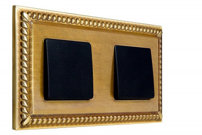 Fede Блок: Выключатель 1-клавишный + Выключатель 1-клавишный, цвет Черный - Bright Patina, серия Sevilla