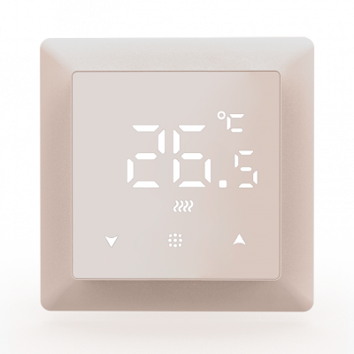 Donel Термостат с датчиком пола, программируемый, 16 A, 55*55 мм., дымчатое стекло, серия DTEF, DTEF16CS