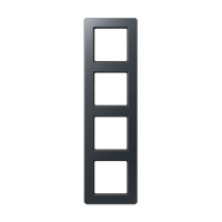 Рамка для вертикальной и горизонтальной установки, 4 поста; термопласт; матовый антрацит; A FLOW, AF584BFANM